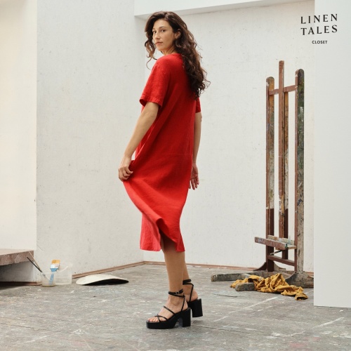 Linen Tales Linen Speedwell Dress - Flame Red